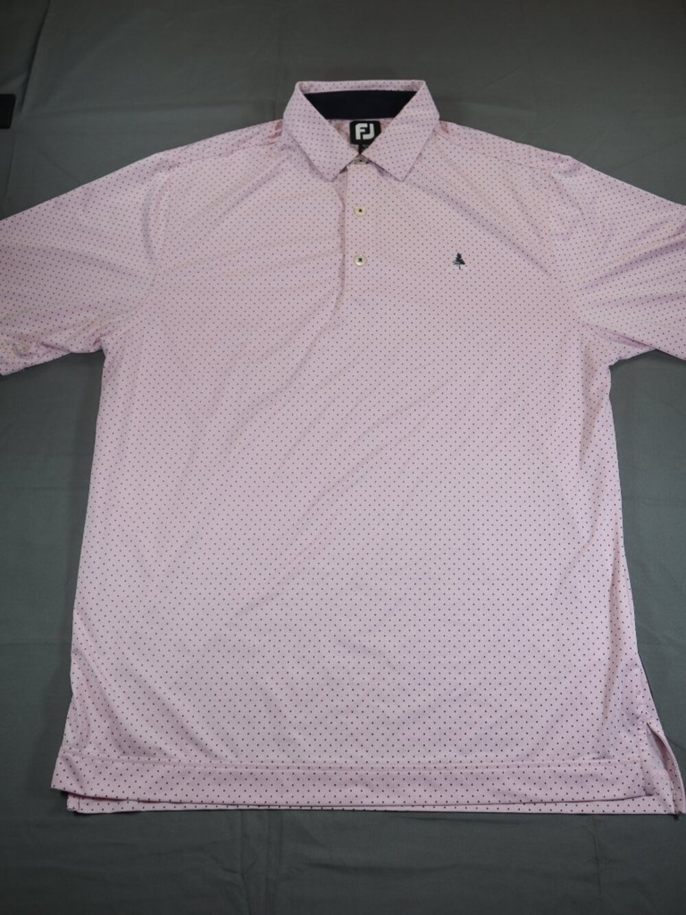 FootJoy Short Sleeved Pink Polka Dot Performance Polo Golf Shirt Men's M